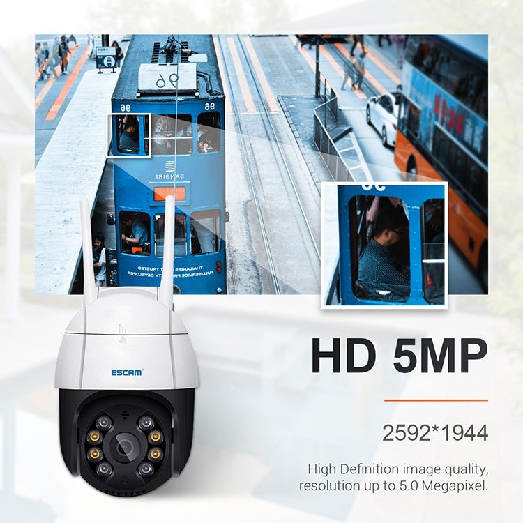 ESCAM QF518 5MP Smart WiFi IP Camera, Support AI Humanoid Detection / Auto Tracking / Dual Light Night Vision / Cloud Storage / Two Way Audio / TF Card, EU Plug, US Plug, UK Plug, AU Plug ESCAM QF518 5MP Smart WiFi IP Camera, Support AI Humanoid Detection / Auto Tracking / Dual Light Night Vision / Cloud Storage / Two Way Audio / TF Card, EU Plug, US Plug, UK Plug, AU Plug